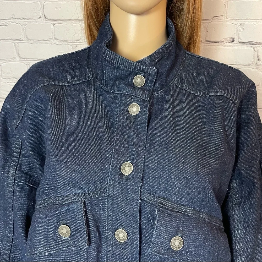 New Free People Casey Denim Blue Jacket Size XS - Picture 10 of 14